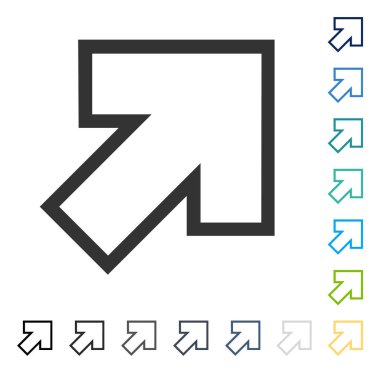 Vektör simgesi sağ yukarı ok