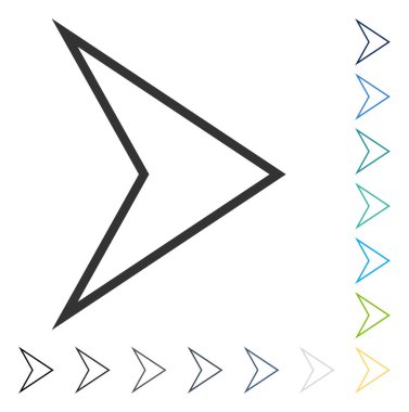 Ok ucu doğru vektör simgesi