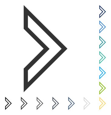 Ok ucu doğru vektör simgesi