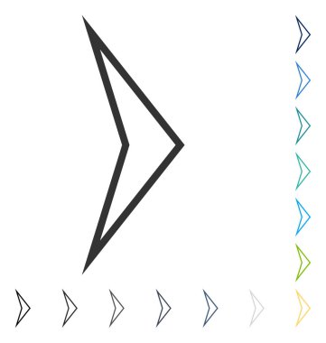 Ok ucu doğru vektör simgesi