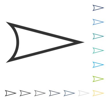 Ok ucu doğru vektör simgesi