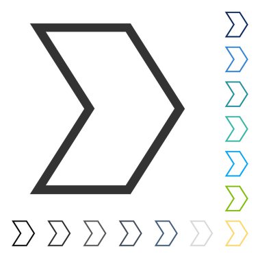 Ok ucu doğru vektör simgesi