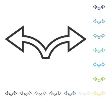 Bifurkasyon ok sol sağ vektör simgesi