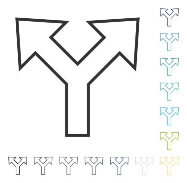 Bifurkasyon ok sol sağ vektör simgesi