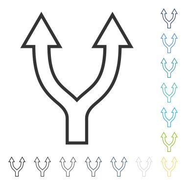 Vektör simge yukarı çatallanma ok