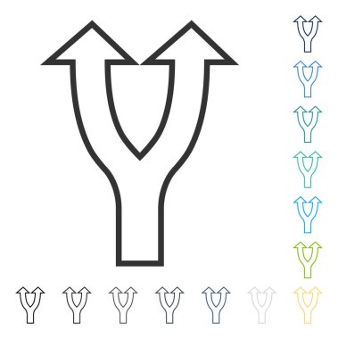 Vektör simge yukarı çatallanma ok