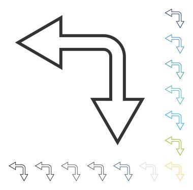 Vektör simgesi sol seçim ok