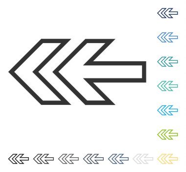 Yön sol vektör simgesi