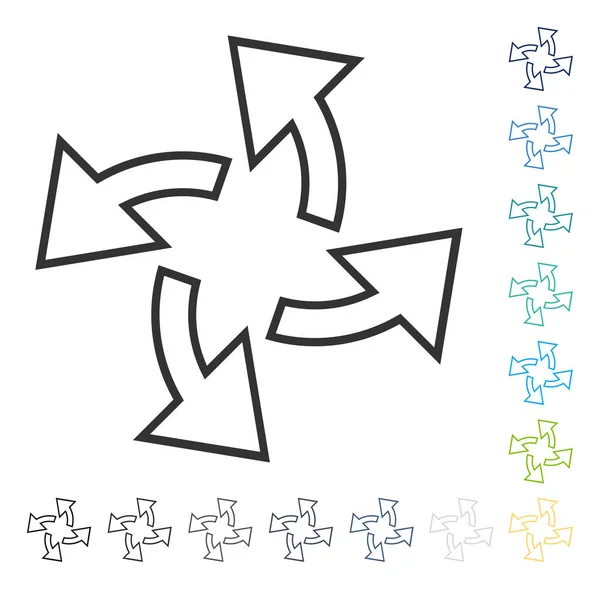 Setas centrífugas Vector Ícone —  Vetores de Stock