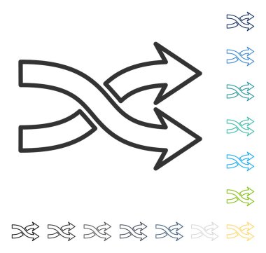 Mix okları yatay vektör simgesi