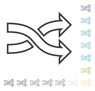 Mix okları yatay vektör simgesi