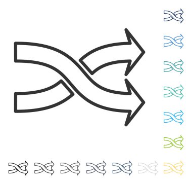 Mix okları yatay vektör simgesi