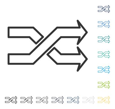 Mix okları yatay vektör simgesi