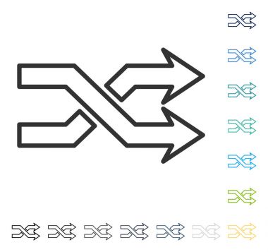 Mix okları yatay vektör simgesi