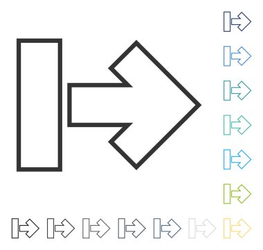 Çekme oku doğru vektör simgesi