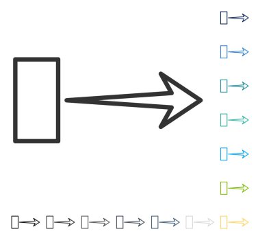 Çekme oku doğru vektör simgesi