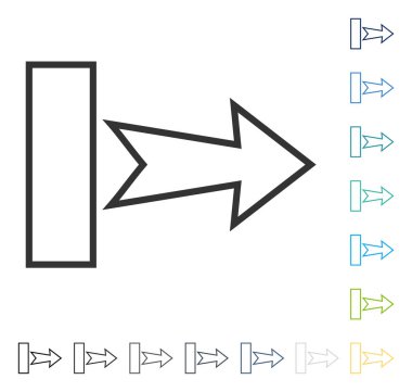 Çekme oku doğru vektör simgesi