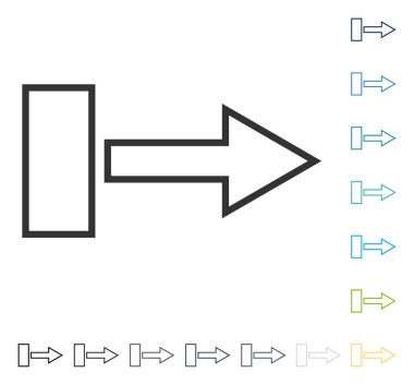 Çekme oku doğru vektör simgesi