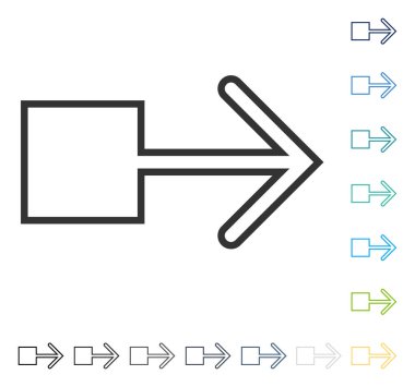 Çekme oku doğru vektör simgesi