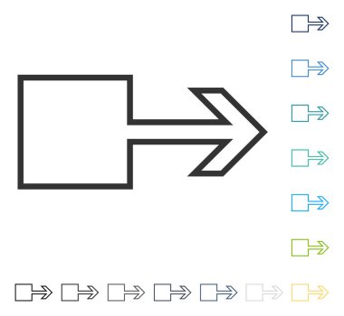 Çekme oku doğru vektör simgesi