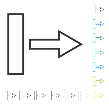 Çekme oku doğru vektör simgesi