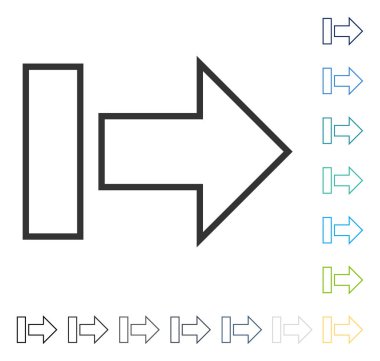 Çekme oku doğru vektör simgesi