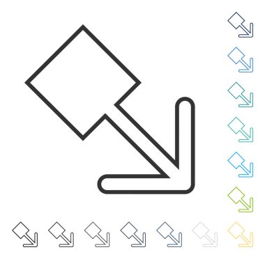 Vektör simgesi aşağı sağa çekin