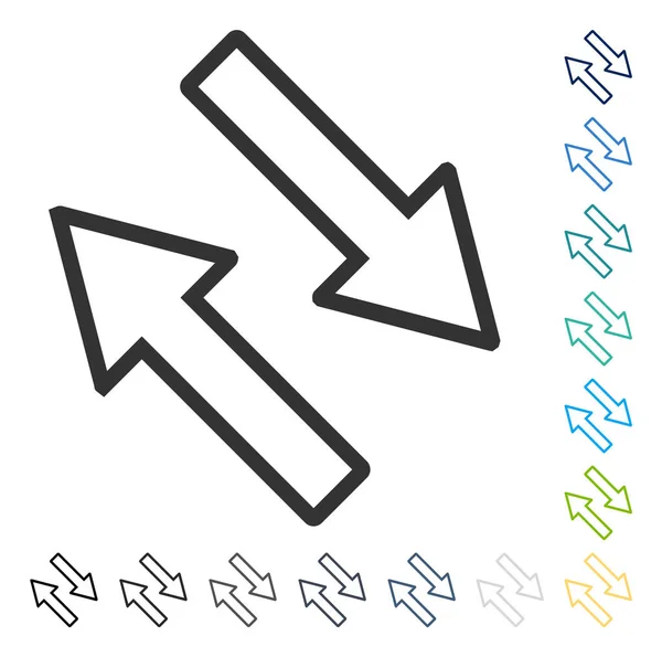 Scambia frecce Icona vettoriale diagonale — Vettoriale Stock