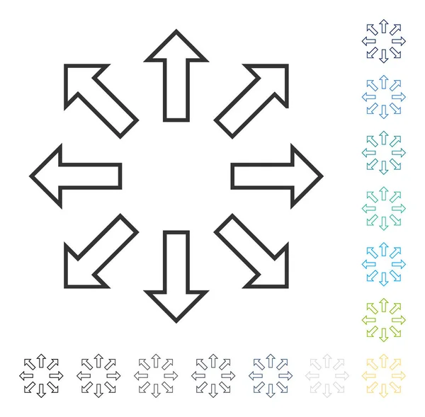 Ampliar Flechas Vector Icono — Archivo Imágenes Vectoriales