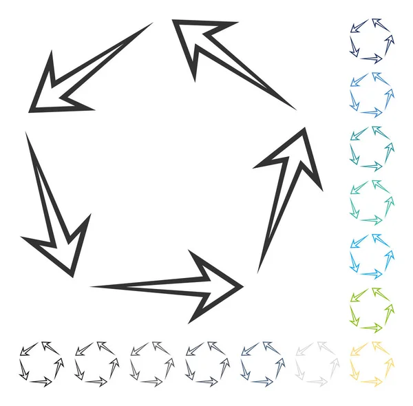 Cinq flèches de recyclage Icône vectorielle — Image vectorielle