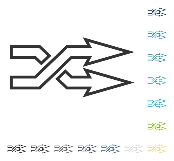 Mix Pfeile horizontale Vektor-Symbol — Stockvektor