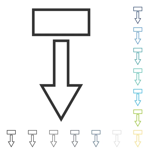 Pfeil nach unten Vektor-Symbol ziehen — Stockvektor