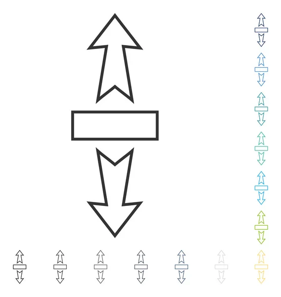 Flèches extensibles Icône vectorielle verticale — Image vectorielle