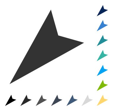 Ok ucu sol aşağı vektör simgesi