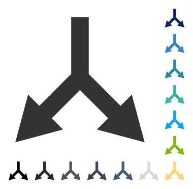 Vektör simgesi aşağı çatallanma ok