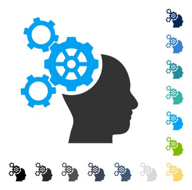 Beyin mekanik vektör simgesi