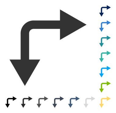 Şu vektör simgesi aşağı çatallanma ok