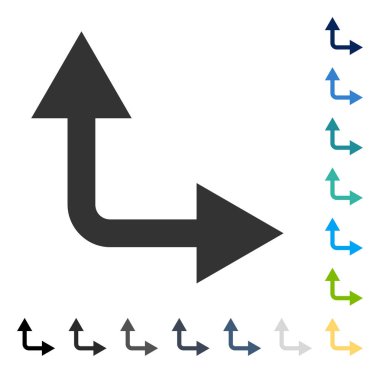 Bifurkasyon ok sağa yukarı vektör simgesi