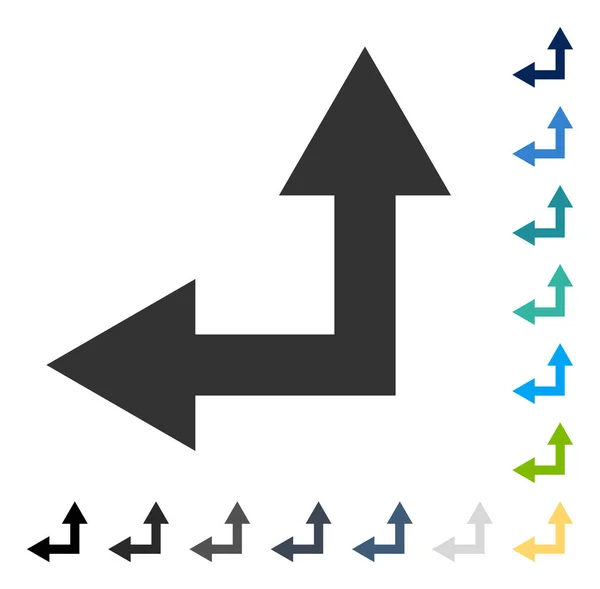 Bifurcation Arrow Left Up Vector Icon — Stock Vector