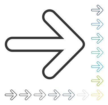 Yuvarlak ok doğru vektör simgesi