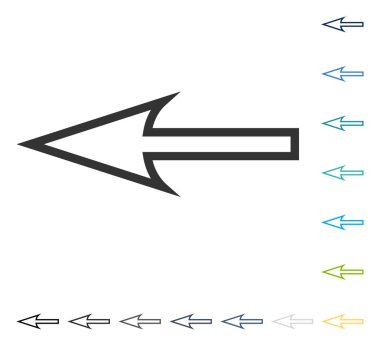 Keskin ok sol vektör simgesi