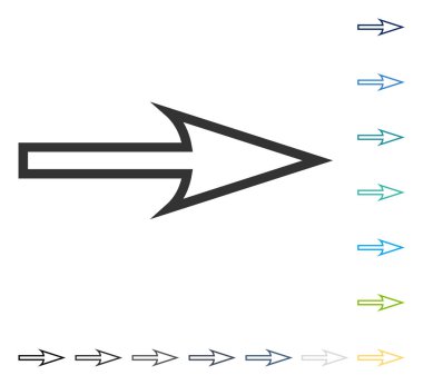 Keskin ok doğru vektör simgesi