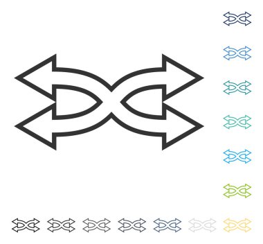 Shuffle okları yatay vektör simgesi