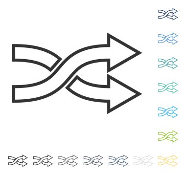 Shuffle okları doğru vektör simgesi