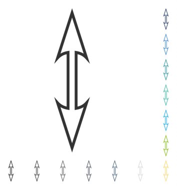 Boyutu ok dikey vektör simgesi