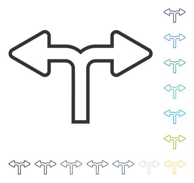Split ok sol sağ vektör simgesi