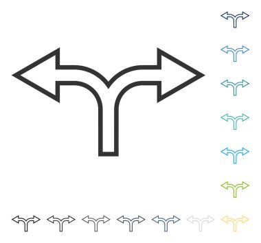 Split ok sol sağ vektör simgesi
