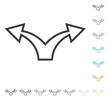 Split ok sol sağ vektör simgesi