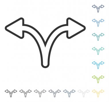 Split ok sol sağ vektör simgesi