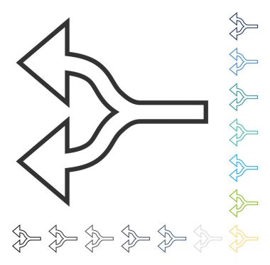 Split oklar sol vektör simgesi